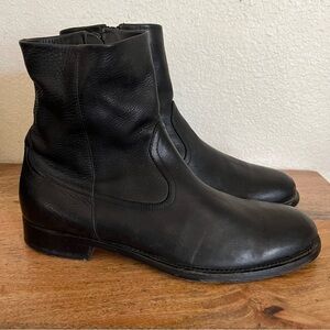 Vince Mens Black Leather Tom Side Zipper Boots Size EU 44